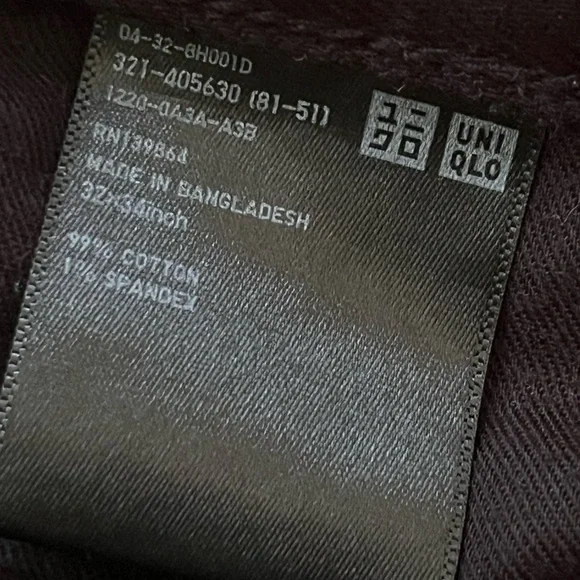 Uniqlo Slim Straight Low Black Men's Jeans - Picture 5 of 6